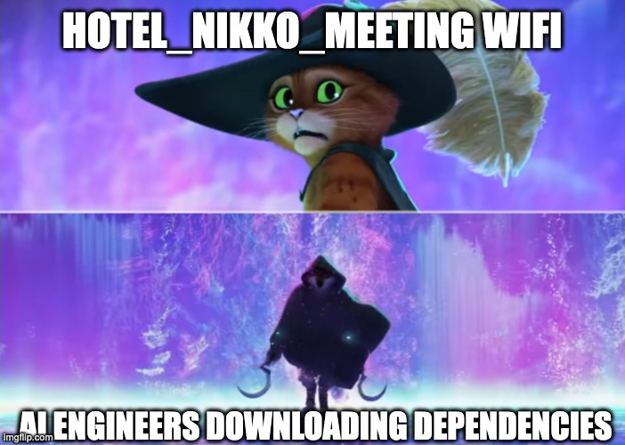 hotel wifi is deathly afraid of 500 people downloading huggingface transformers all at once
