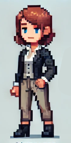 Pixel art of a project manager