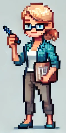 Pixel art of a project manager