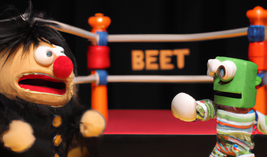 Bert and ChatGPT face off in the ring, bby Dalle2