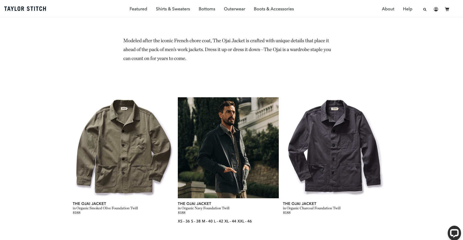 Taylor Stick search results for a jacket