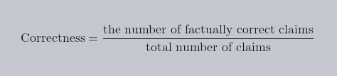 formula for measuring correctness