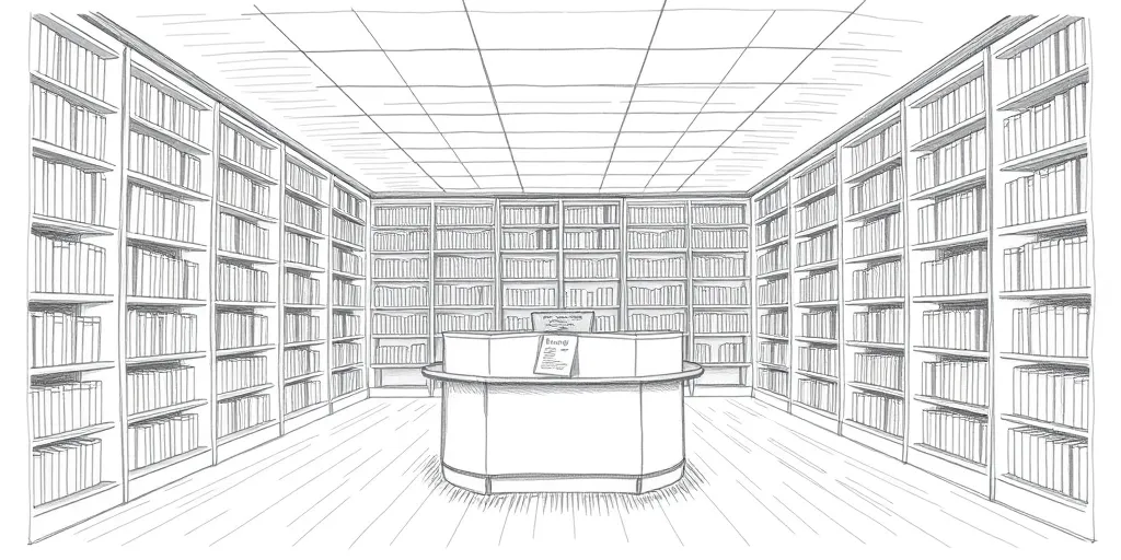 an AI generated image of an empty library